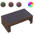 vidaXL Konferenčný stolík s nekonečnými LED hnedý dub 90x50x30 cm