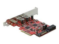 USB adaptér - PCIe 3.0 x4 - USB 3.2 Gen 2 x 3 + USB 3.0 (interný) x 1
