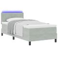vidaXL LED box s pružinami Svetlosivá 100 x 200 cm Zamat