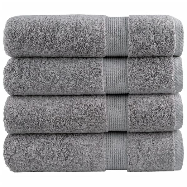 vidaXL Prémiové osušky SOLUND 4 ks sivé 100x150 cm 600 g/m2