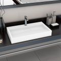 vidaXL Umývadlo z minerálneho/mramoroveho odliatku 80x46x11 cm biele
