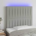 vidaXL Čelo postele s LED bledosivé 100x7x118/128 cm látka