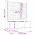 vidaXL Záhradný kvetináč 3 ks Čierna 120 x 40 x 143 cm PP