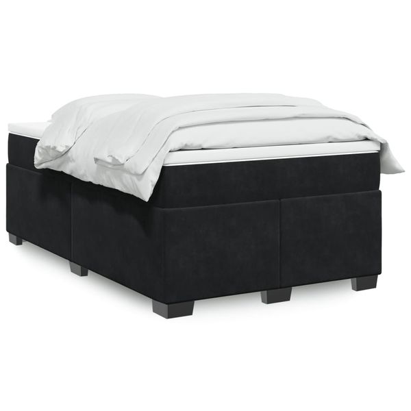 vidaXL Boxspring posteľ s matracom čierna 120x190 cm zamat