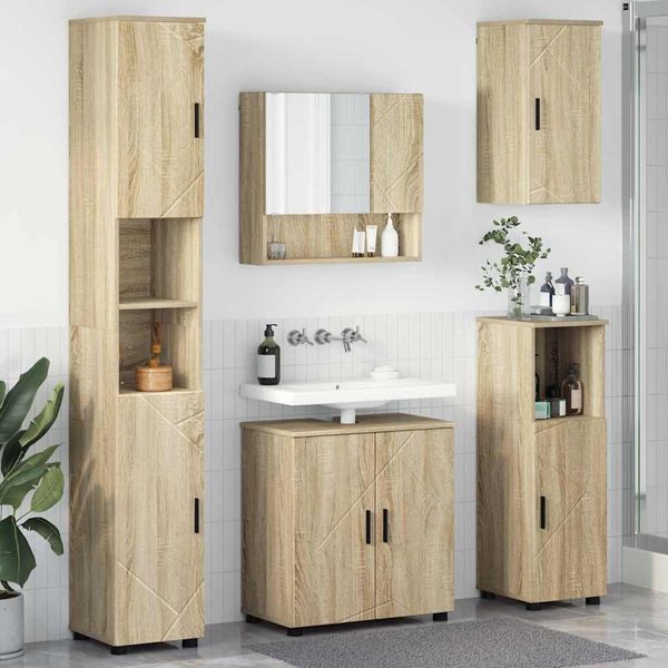 vidaXL Sada kúpeľňového nábytku 5 ks Sonoma dub 61 x 35 x 64 cm