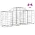 vidaXL Oblúkové gabionové koše 25 ks 200x50x80/100 cm pozink. železo