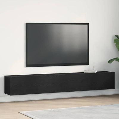 vidaXL TV skrinka 2 pcs Čierna 100 x 30 x 30 cm Kompozitné drevo
