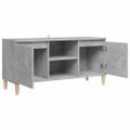 vidaXL TV stolík nohy z masívneho dreva betónové sivé 103,5x35x50cm