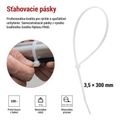 Sťahovacia páska 300×3,5, biela, 100 ks