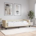vidaXL Denná posteľ s matracom krémová 90x200 cm látka