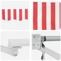 vidaXL Sklopná markíza Červená a Biela 350 x 250 cm Polyester a kov