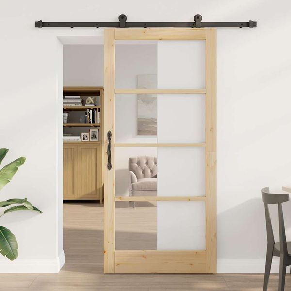 vidaXL Posuvné dvere ORKDAL Prírodná a čierna 93 x 202 cm
