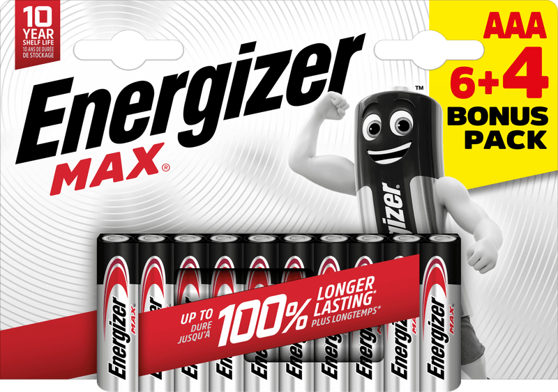 Energizer Max AAA alkalické batérie 6+4 10ks E303328400