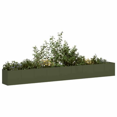 VidaXL kvetináč Olive Green 360x40x40 cm Oceľ valcovaná za studena