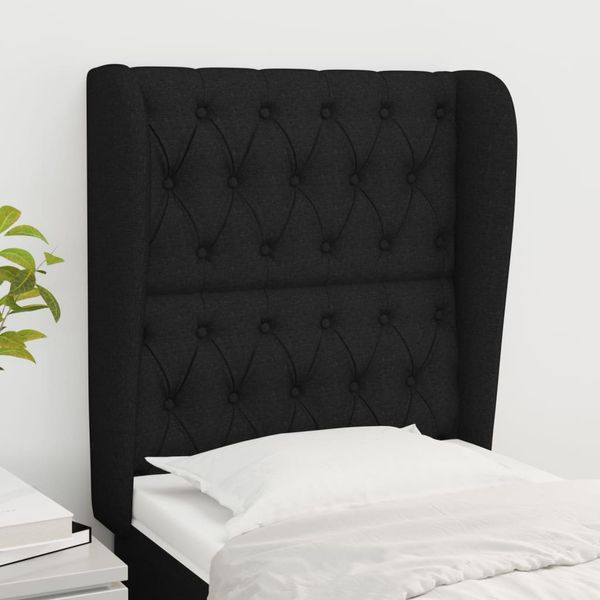 vidaXL Čelo postele so záhybmi čierne 83x23x118/128 cm látka