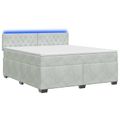 vidaXL Posteľ s boxspringom a matracom a LED Svetlosivá 140 x 190 cm