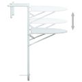 vidaXL Visiaci balkónový stolík biely 60x64x83,5 cm plastový s ratanovým vzhľadom
