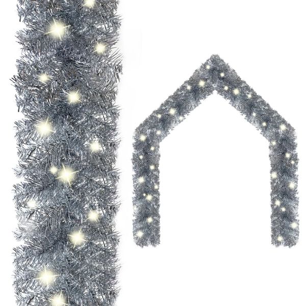 vidaXL Vianočná girlanda s LED svetielkami 5 m strieborná