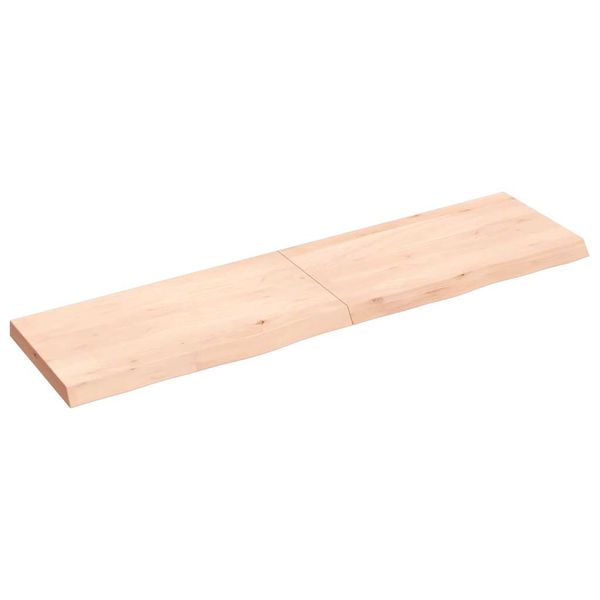 vidaXL Nástenná polica 120x30x(2-4) cm neošetrený dubový masív