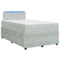vidaXL Posteľ boxspring s matracom Svetlosivá 120 x 200 cm Zamat
