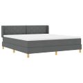 vidaXL Posteľ s pružinovým rámom Tmavo šedá 200 x 180 cm látka