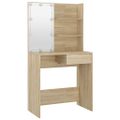 vidaXL Toaletný stolík s LED osvetlením, dub sonoma, 74,5x40x141 cm, imitácia dreva