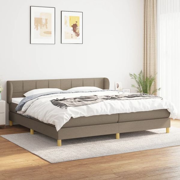vidaXL Boxspring posteľ s matracom sivohnedý 200x200 cm látka
