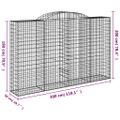 vidaXL Oblúkové gabiónové koše 11 ks 300x50x180/200cm pozink. železo