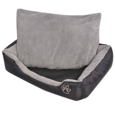 vidaXL Psí pelech s čalúneným vankúšom, veľkosť S, čierny