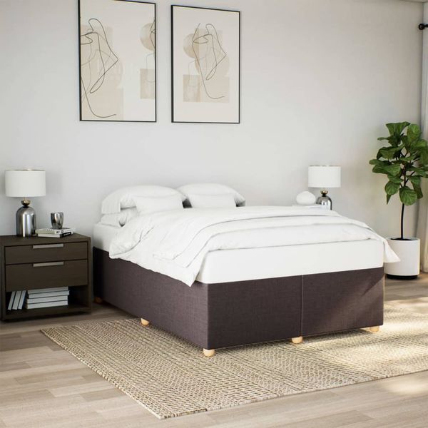vidaXL Posteľ bez matracatmavohnedá 160x200 cm látka