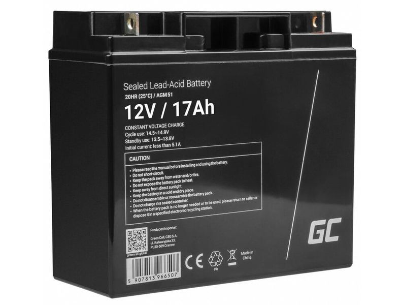 Green Cell AGM51 AGM bezúdržbová batéria Lead Acid 12V 17Ah