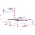 vidaXL Posteľný rám s čelom dub sonoma 90x190 cm kompozitné drevo
