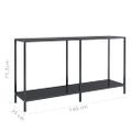 vidaXL Konzolový stolík čierny 140x35x75,5 cm tvrdené sklo