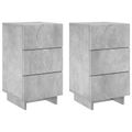 vidaXL Nočný stolík 2 pcs Betónovo sivá 33,5 x 34,5 x 60 cm