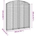 vidaXL Oblúkový gabionový kôš 200x30x200/220 cm pozinkované železo