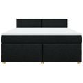 vidaXL Posteľný rám boxspring s matracom čierny 180x200 cm látka