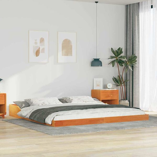 vidaXL Rám postele Včelí hnedý 200 x 210 cm Masívne borovicové drevo