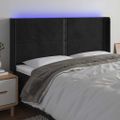 vidaXL Čelo postele s LED čierne 203x16x118/128 cm zamat