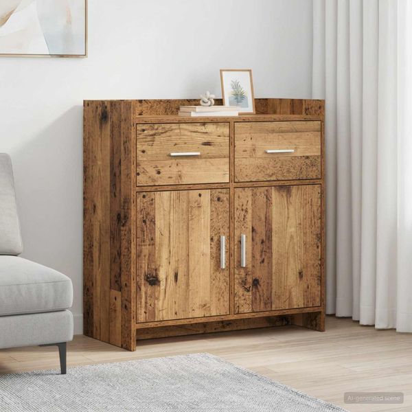 vidaXL Servírovacia skriňa Staré drevo 75 x 36 x 80 cm