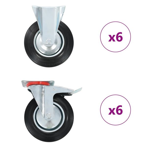 vidaXL Kolieska 12 ks, 200 mm