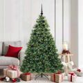 vidaXL Umelý vianočný stromček s 300 LED-i Zelená 180 cm PE a PVC