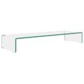vidaXL TV stojan/stojan pod monitor z priehľadného skla, 90x30x13 cm
