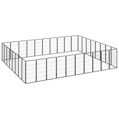 vidaXL Ohrádka pre psov 36 panelov čierna 50x100 cm práškovaná oceľ
