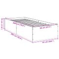 vidaXL Posteľný rám betónový sivý 90x200 cm borovicový masív