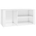vidaXL Botník lesklý biely 100x35x45 cm spracované drevo