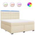 vidaXL Posteľný rám boxspring s matracom krémový 180x200 cm látka