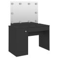 vidaXL Toaletný stolík s LED svetlami 110x55x145 cm MDF čierny