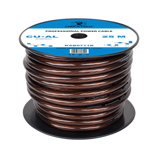 Auto kábel 2Ga OD12mm CU+AL 25m Cabletech KAB0711B hnedý