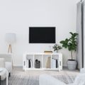 vidaXL TV skrinka biela 100x35x40 cm spracované drevo