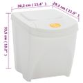 vidaXL Stohovateľné boxy na odpadky 4 ks biele 100 l polypropylénové